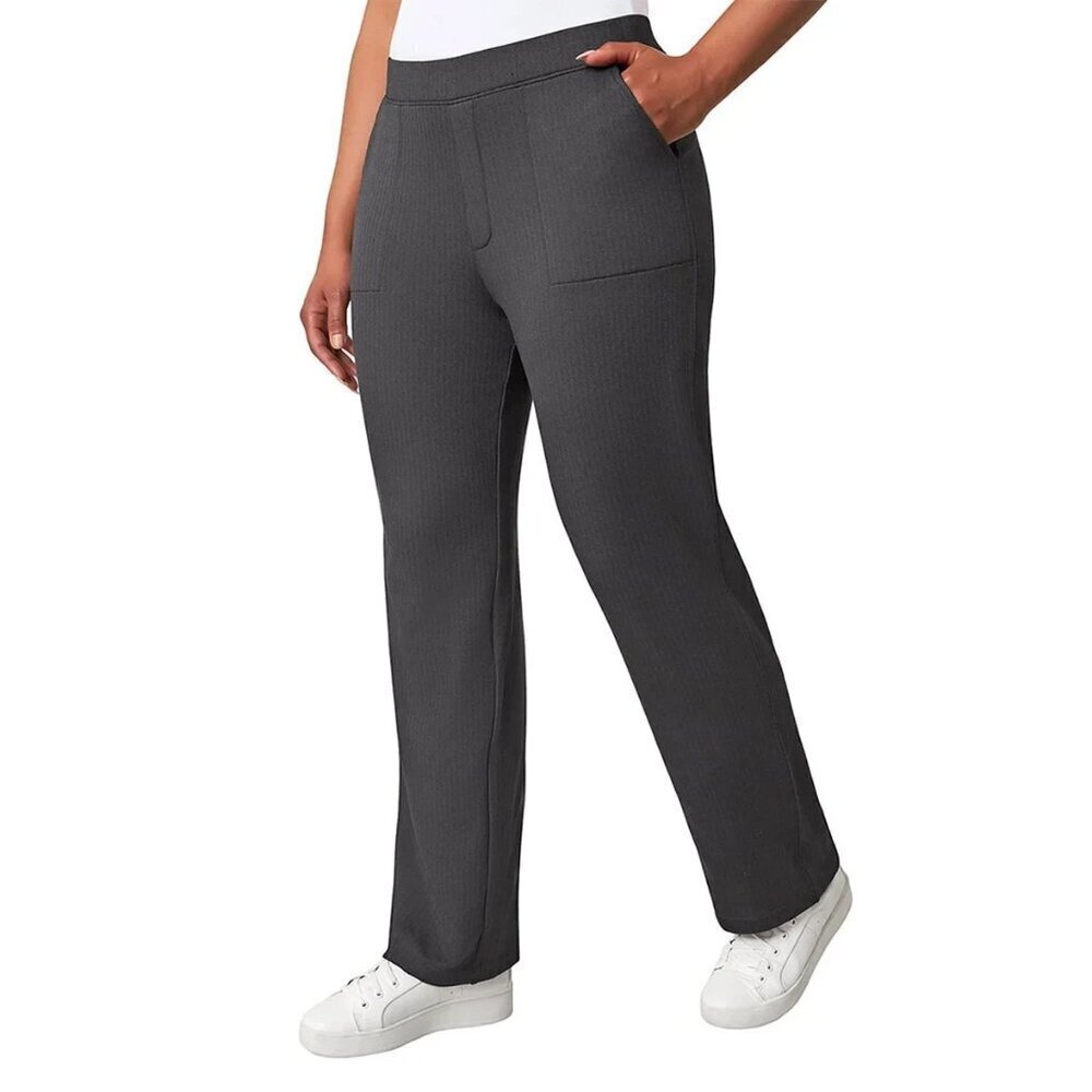 NEW Mondetta Women's M Herringbone Straight Leg Pants Black Fleece Lined